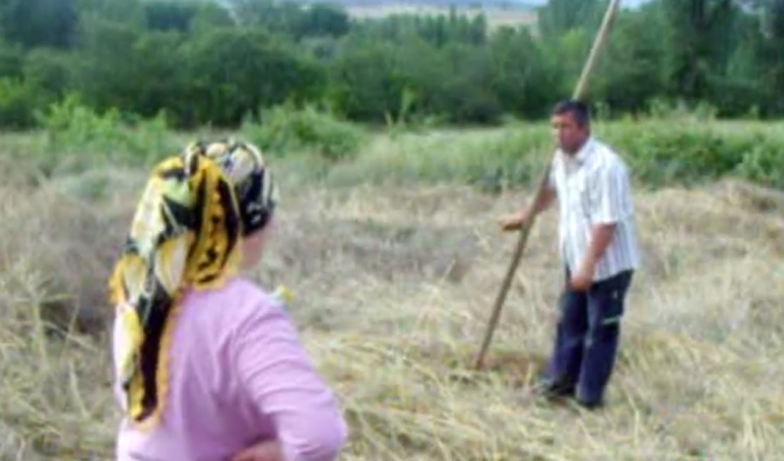 2009 senesine ait Esegil ( Yavuzlar ) Tırpan biçerken …